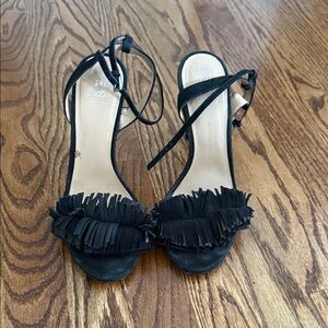 Banana Republic Suede Black Fringe Heels